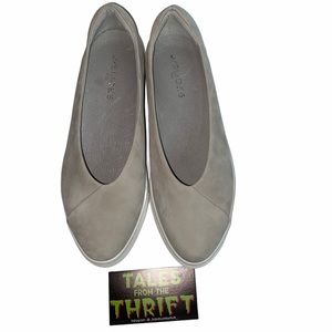 J/Slides Felecia Light Gray Nubuck Leather Slip On